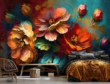 Fototapete Blumen wie gemalt