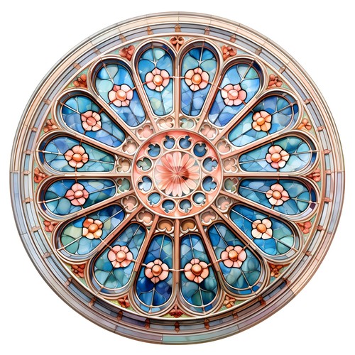 Sticker stained glass pink - stained,