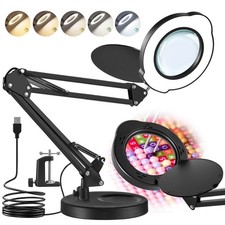 LED Lupenleuchte 10 15 Dioptrien Arbeitsleuchte Lupenlampe Lupe mit Clip&Basis