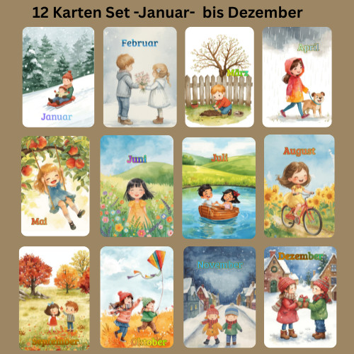 Karten set monatskarten - set,