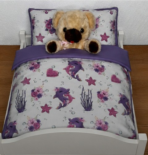 Puppenbettwäsche seestern - puppenbettwäsche,