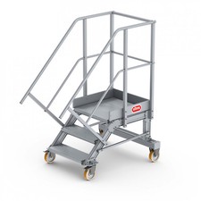 Altrex Podesttreppe Podestleiter fahrbar Podest Treppe Leiter 3 Stufen B-Ware #3