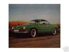Retro Reklame Blechschild Oldtimer Karmann Chia grün PKW  40x33cm