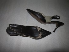 FENDI Italy Designer High Heel Sling Sandalette Slingback Pumps Braun Beige 40