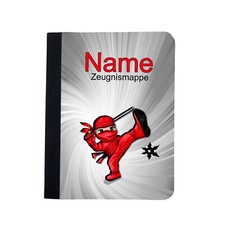 Zeugnismappe Ninja personalisiert Name Urkundenmappe Dokumente A4+