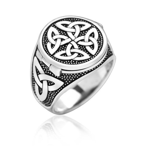 Triquetra poison silver ring - triquetra,