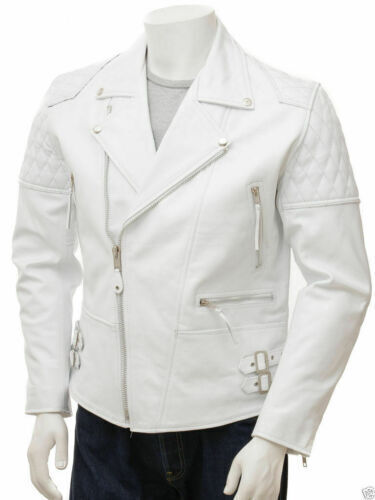 Slim fit biker weiss jacke - weiss,