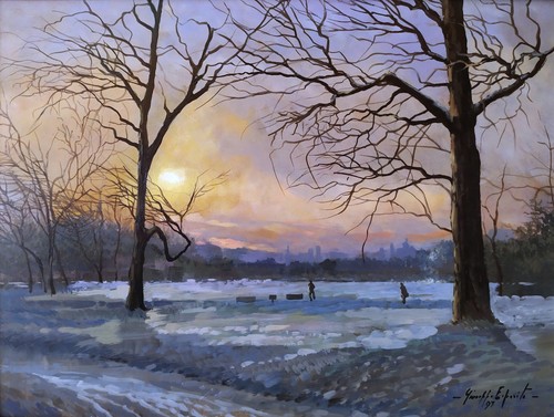 Winterliche schneelandschaft - winterliche,
