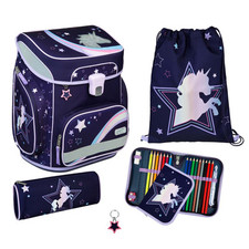 Scooli EasyFit Schulranzen Set 5 teilig EINHORN Turnbeutel Federmäppchen Etui