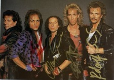 Scorpions 5xsigniert frühe Karte Original Unterschrift Autogramm signed Signatur