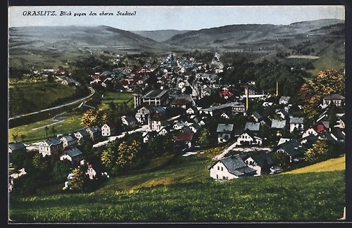 Ansichtskarte graslitz blick - graslitz,,