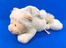 NICI SCHNEEKATZE Mädchen Girl Plüsch Kapuze weiß beige liegend 35 cm Snow cat