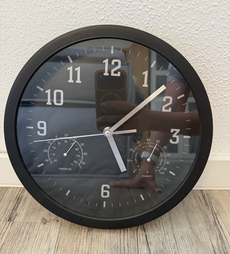 Runde schwarze analog wanduhr - runde, analog-wanduhr