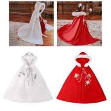 Damen Cape chinesischer Stil Umhang verdickte Kapuze traditionell alt Poncho