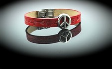 Peace Armband rot Pusteblume