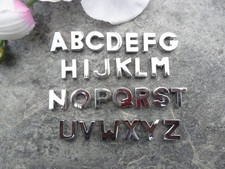 Buchstaben ABC Metall 14 mm silberfarben Schiebeperlen Beads Halsband Hund Katze