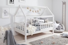 ANGEBOT Hausbett "Kay" inkl. Rollrost B-WARE Kiefer massiv weiß 80x160 cm