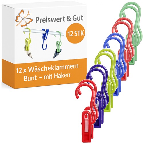 12x wäscheklammern bunt - 12x,