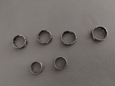 Hildesheimer Rose Serviettenringe, 6 Stück, 800er Silber, Vintage Retro