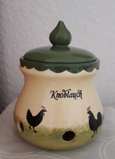 ZELLER Keramik - Hahn und Henne - Knoblauchtopf mit Deckel