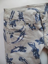 G-Star FENDER SKINNY COJ WMN Jeans Hose W 27 /L 32 Muster Fische Bissig Witzig !