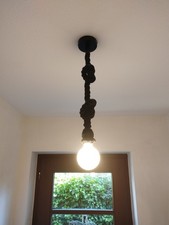 Deckenlampe Seil Hängeleuchte E27 'Leonardo' Schiffstau schwarz
