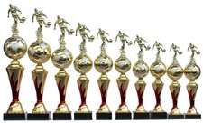 10er-Serie Pokal Pokale Fußball Figuren "on Fire 2.0" inkl. Gravuren