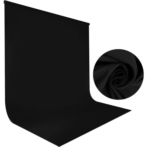 Schwarz fotohintergrund 5x2m - schwarz,