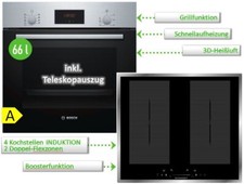 Herdset BOSCH Elektro-Backofen + Wolkenstein Kochfeld autark 60cm Einbau