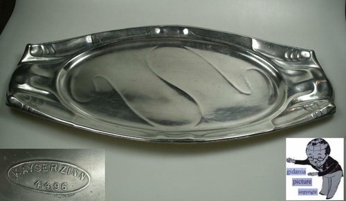 Kayserzinn jugendstil tablett - jugendstil,