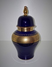 Royal Porzellan Bavaria KPM Echt Cobalt Deckelvase Deckeldose