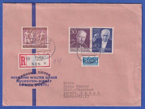 Brief mit pfennig mif - r-brief, 90-pfennig-mif
