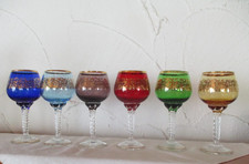 6 edle  Murano Weingläser