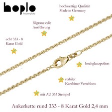 Goldkette Ankerkette rund