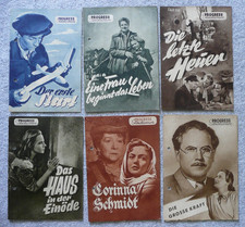 Kino - Film - Programmhefte - PROGRESS - 1950/51 - 6 Stück - A5