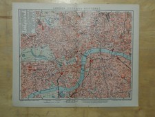 2 x Orig.(1908) Lithographie Stadtplan London(City Westend)/Inner-London (B1GS)
