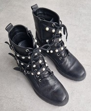 * Dune London * Schnürboots Schnürstiefel Stiefel * Leder * Gr. 39 * Schwarz *