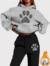 Plus Samt Herbst- und Winter-Sportbekleidung Zweiteiler in Großgröße, Damen