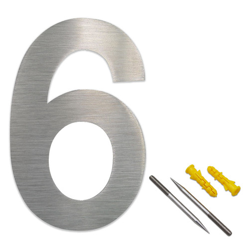 Hausnummer edelstahl v2a - hausnummer, 6
