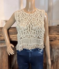 Gehäkelt Damen Boho Sommer Top,Handarbeit Strick Bustier Bikini Sommerkleid NEU