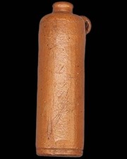 Antike Steingut-Flasche | Kleine Tonflasche mit Henkel, 14 cm