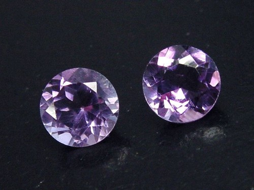 Amethyst paar rund - amethyst, 4,12