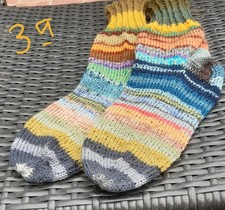 Lustige handgestrickte Damensocken Gr 39 aus Regia Wolle Reste