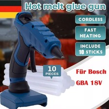 Heißklebepistole Kabellos Klebepistole m 10x Klebestifte Für Bosch GBA 18V Akku