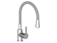 Spültischmischer Flexo, grau/chrom, glänzend, Hebelmischer, 360° drehbar - A