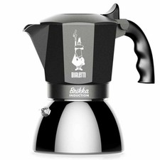 Bialetti Brikka Induction Mokka-Kanne Schwarz Edelstahl Aluminium Stahl Silikon