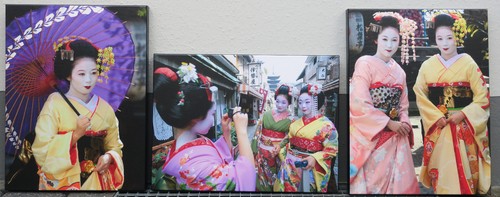 Drei bilder von geishas - bilder,