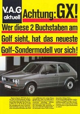 VW GOLF GX I 1 Sondermodell V.A.G Prospekt Brochure 22