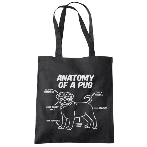 Mops anatomie tragetasche - mops,