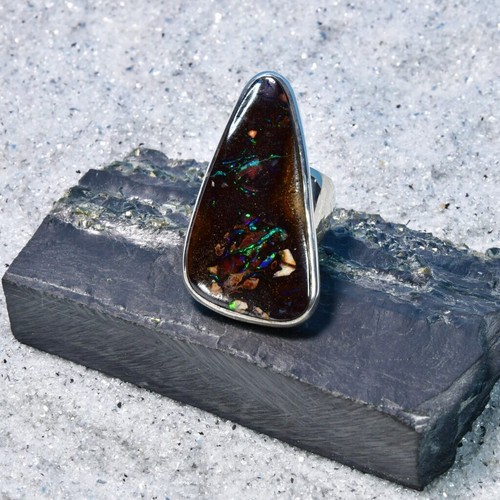Boulder opal ring - boulder, 925er